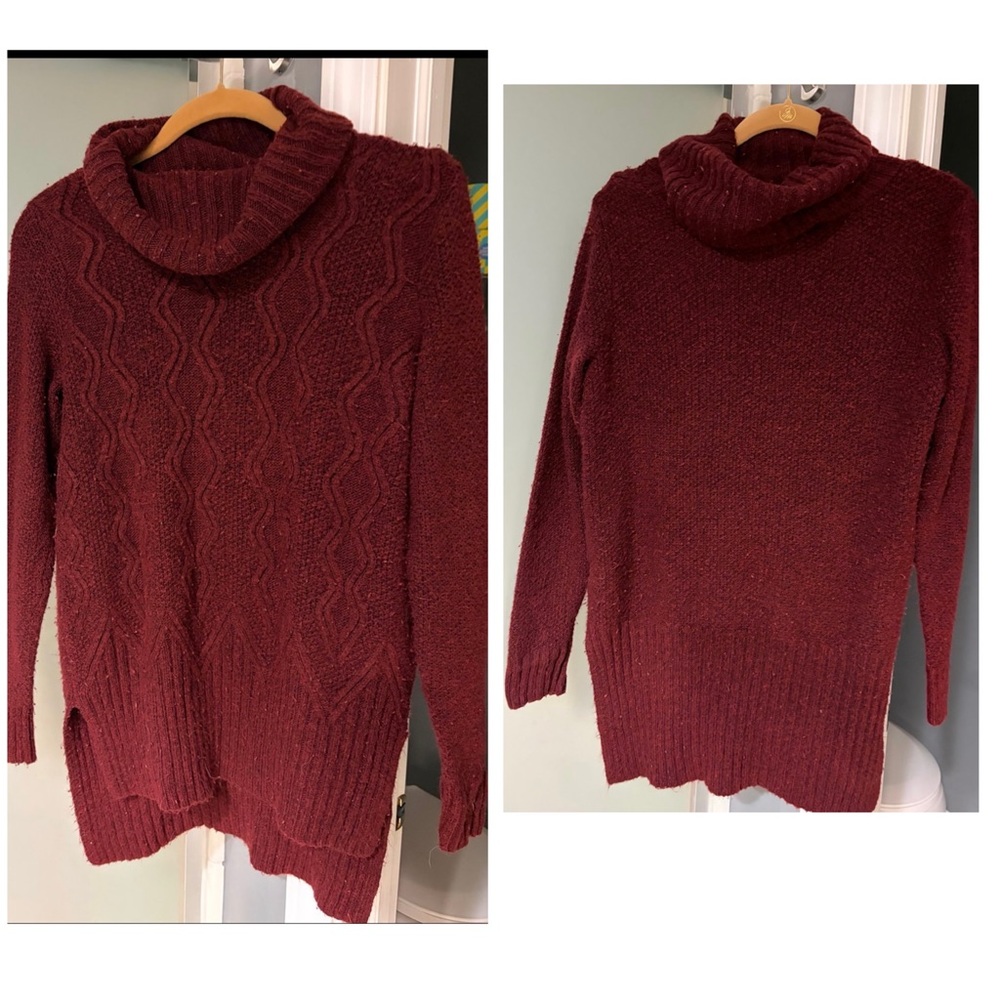 Sonoma Women's Maroon Cowl Neck Sweater